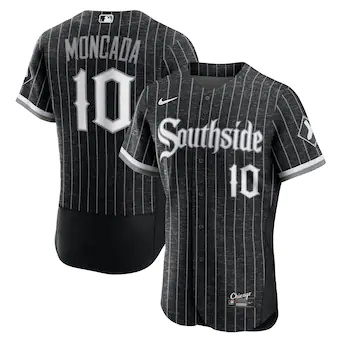 mens nike yoan moncada black chicago white sox city connect